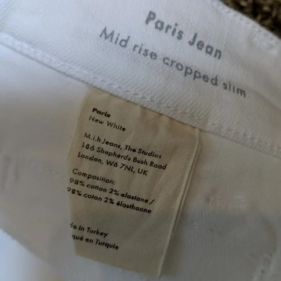 M.i.h Jeans New White Paris Cropped Slim Jeans 25 - Picture 3 of 8